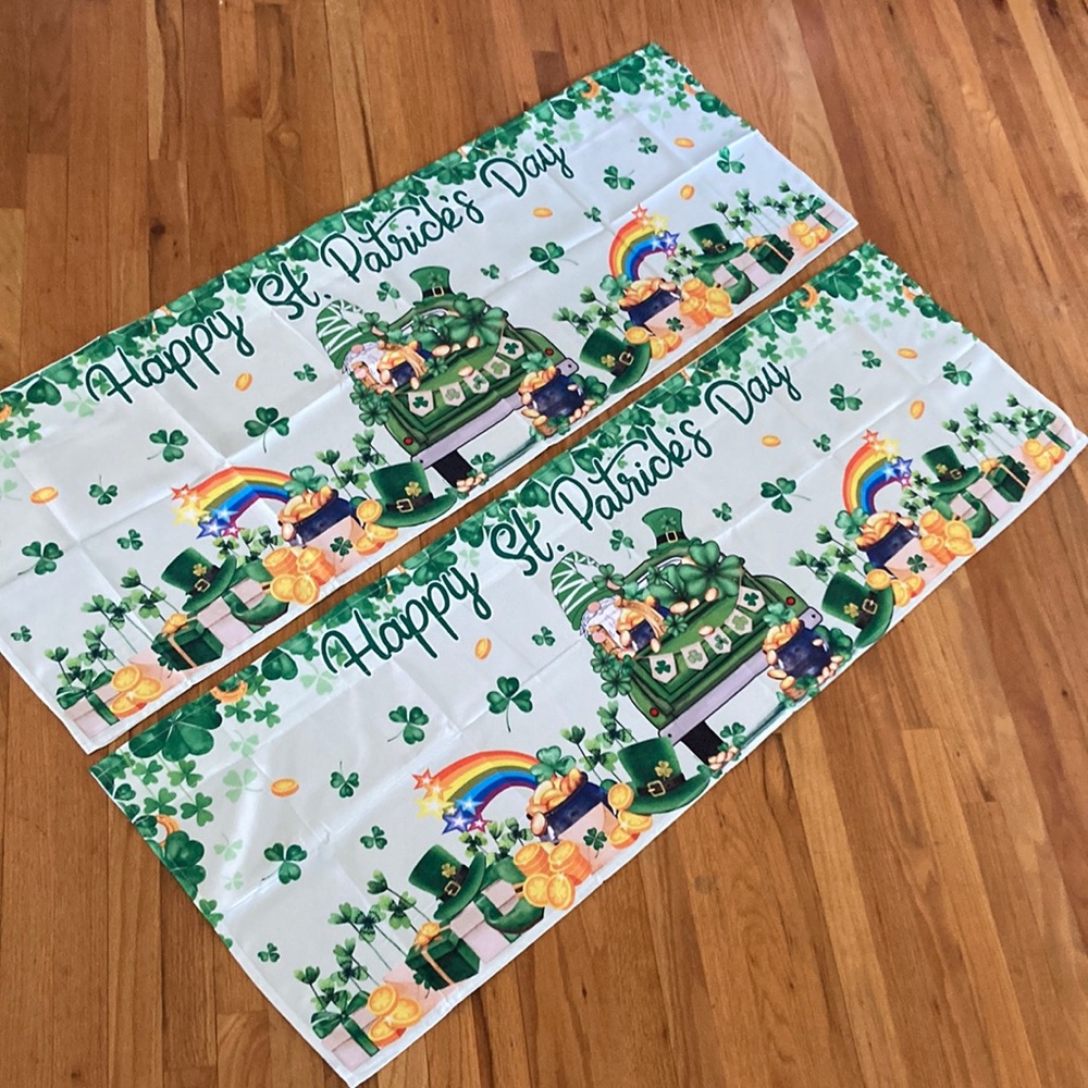 Happy St.Patrick’s Day☘️Gnome 18 x 45 Valance Set New Without Tags